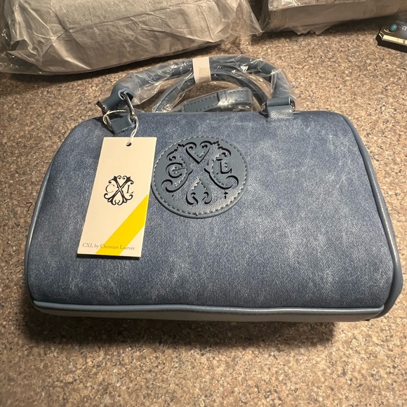 CXL by Christian Lacroix Blue Denim Handbag - Picture 1 of 9